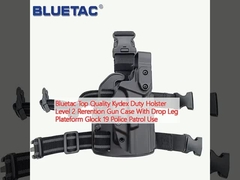Bluetac Top Quality Kydex Duty Holster Level 2 Rerention Gun Case With Drop Leg Plateform Glock 19 Police Patrol Use