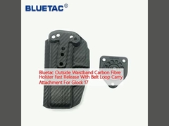 Bluetac Outside Waistband Carbon Fibre Holster Fast Release With Belt Loop Carry Attachment For Glock 17