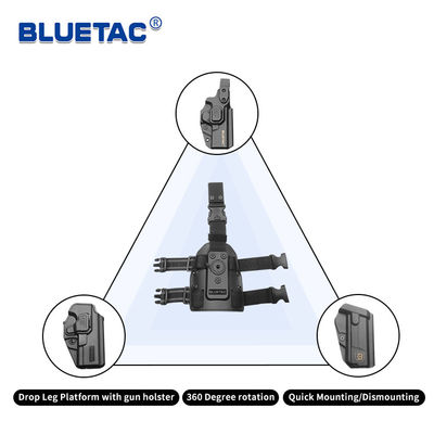Polymer Gun Holster Outdoor Tactical 9mm Polymer OWB Leg Platform Gun Bag 360 Degree Rotation